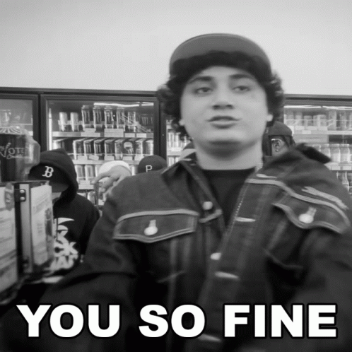 A Black And White Photo Of A Man With The Words " You So Fine " On The Bottom GIF