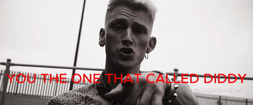 A Black And White Photo Of A Man With The Words You The One That Called Diddy On The Bottom GIF