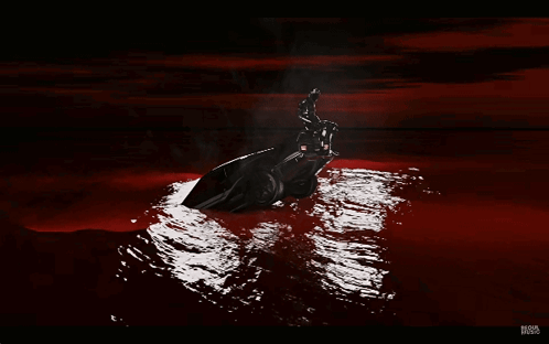 A Black And White Photo Of A Person On A Jet Ski In The Water GIF