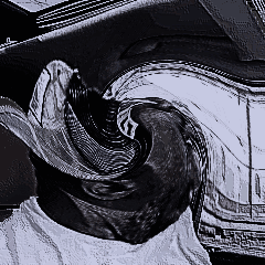 A Black And White Photo Of A Person 'S Face With A Swirl In The Middle GIF
