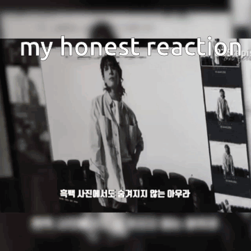 A Black And White Photo Of A Person With The Words My Honest Reaction GIF