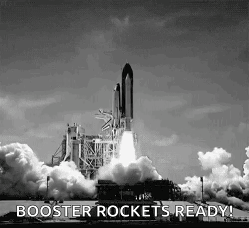 Black And White Rocket Launch Booster Rockets Ready GIF