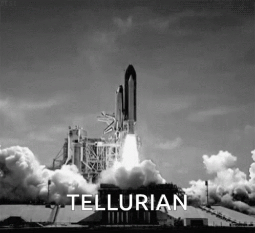 A Black And White Photo Of A Rocket Being Launched With The Words Tellurian Visible GIF