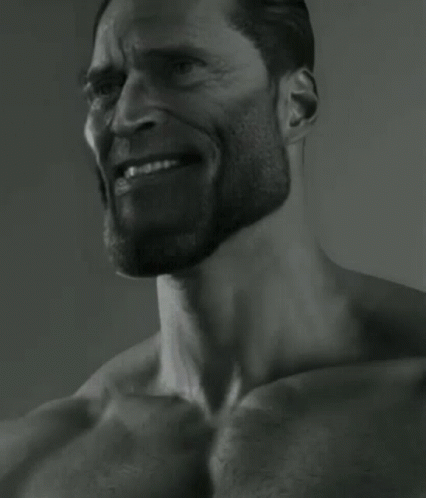 A Black And White Photo Of A Shirtless Man With A Beard GIF