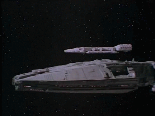 Black And White Space Ship Photo GIF