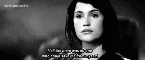 A Black And White Photo Of A Woman Crying And A Quote . GIF