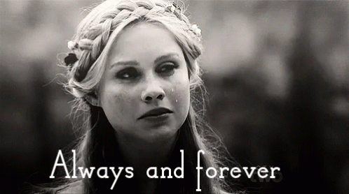 A Black And White Photo Of A Woman Crying With The Words `` Always And Forever '' . GIF