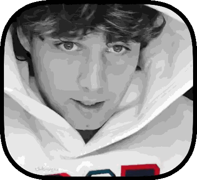 a black and white photo of a young man wearing a hooded sweatshirt