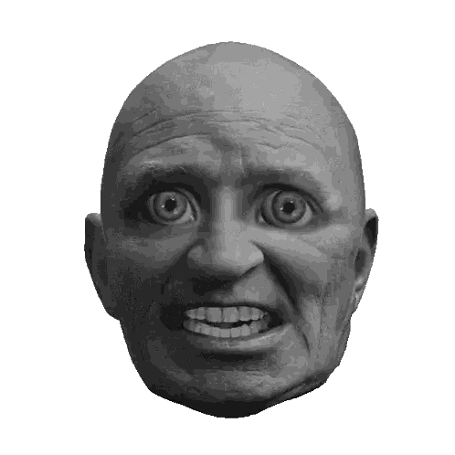 a black and white photo of an elderly man 's face with his eyes closed