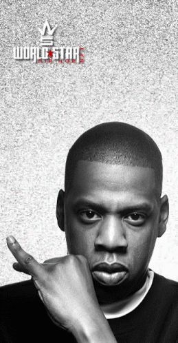 A Black And White Photo Of Jay Z With The Words World Star Written On The Bottom GIF