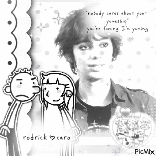 A Black And White Photo Of Rodrick Caro GIF