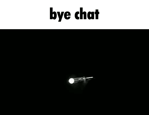 A Black And White Photo Of Smoke With The Words Bye Chat Below It GIF