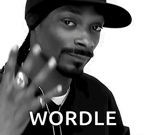 A Black And White Photo Of Snoop Dogg With The Word Wordle Written In White GIF