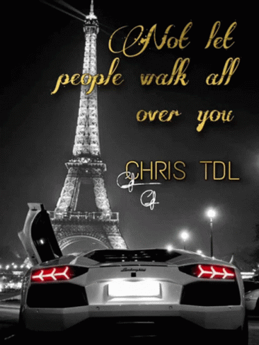 A Black And White Photo Of The Eiffel Tower With A Quote By Chris Tdll GIF