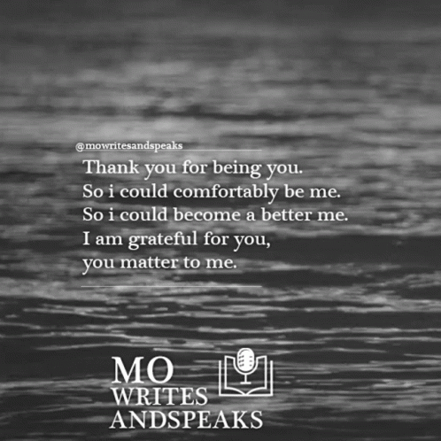 A Black And White Photo Of The Ocean With A Quote From Mo Writes And Speaks Below It GIF