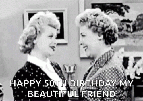 A Black And White Photo Of Two Women Standing Next To Each Other And Talking . GIF
