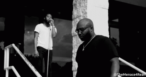 A Black And White Photo With The Menace4real Written On The Bottom Right GIF