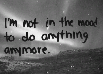 Black And White Photo With Not In The Mood GIF