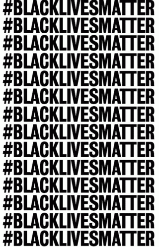 A Black And White Poster With The Words `` Black Lives Matter '' Written In Black Letters . GIF