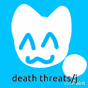 A Black And White Poster With The Words Death Threats Written On It GIF