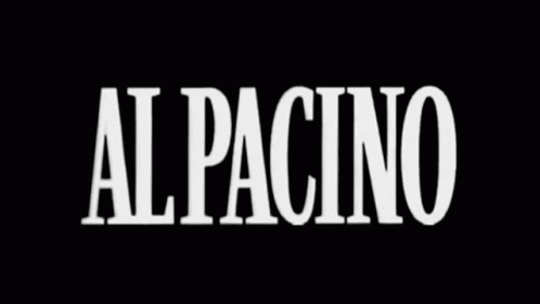A Black And White Scarface Logo With A White Background GIF
