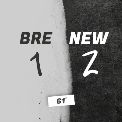 A Black And White Sign That Says Bre New 1 And 2 GIF