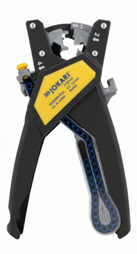 A Black And Yellow Tool That Says Iokari On The Side GIF