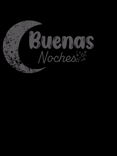 A Black Background With A Crescent Moon And The Words Buenas Noches Written On It . GIF