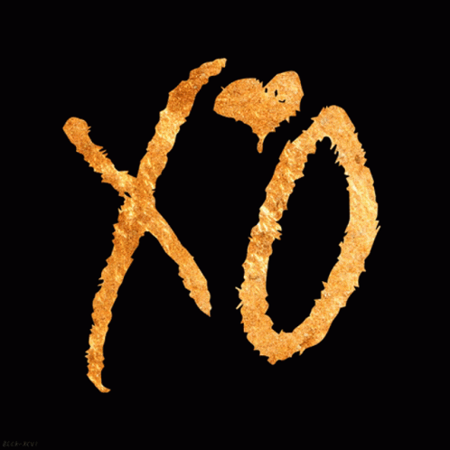 A Black Background With A Gold X And O GIF