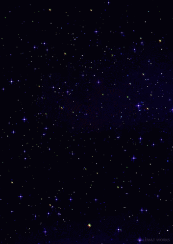 A Black Background With A Lot Of Stars And The Words " Almay Works " On The Bottom GIF