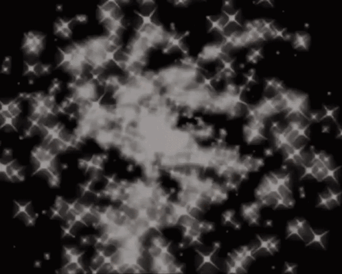 A Black Background With A Lot Of White Stars And Clouds . GIF