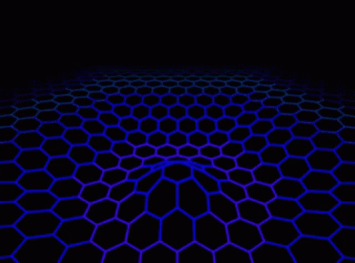 A Black Background With A Pattern Of Hexagons That Looks Like A Tunnel GIF