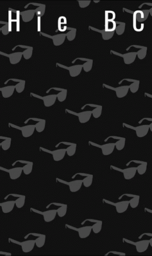 A Black Background With A Pattern Of Sunglasses And The Word Hiebc GIF