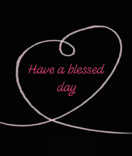 A Black Background With A Pink Swirl That Says " Have A Blessed Day " GIF