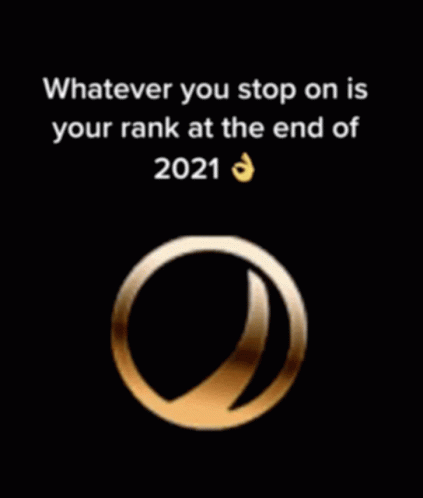a black background with a purple diamond and the words whatever you stop on is your rank at the end of 2021