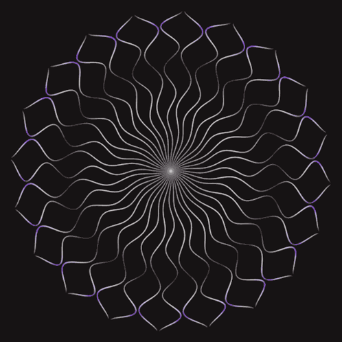 A Black Background With A White Circular Pattern On It GIF