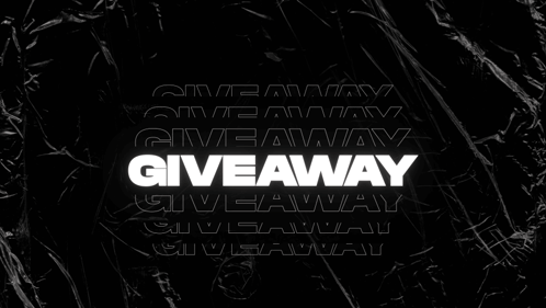 A Black Background With Giveaway Written In White Letters GIF