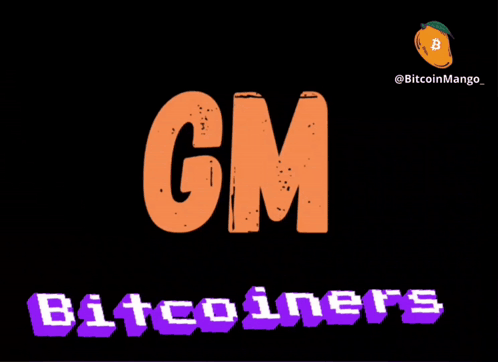 a black background with gm bitcoiners written in orange