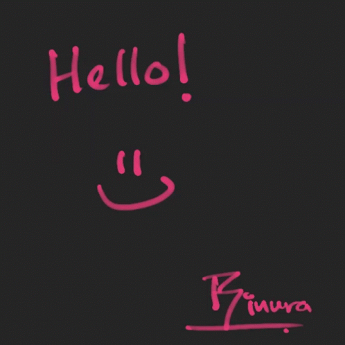 A Black Background With Pink Writing That Says Hello GIF