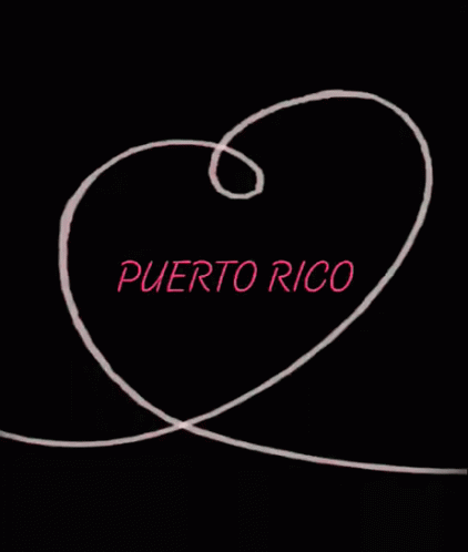 A Black Background With Puerto Rico Written In Pink Letters GIF
