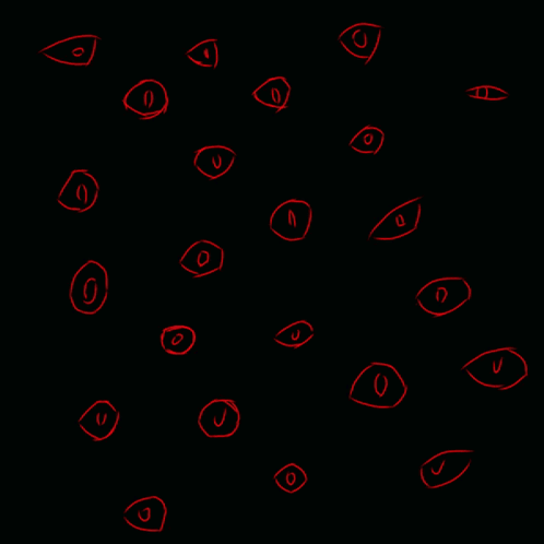 A Black Background With Red Circles With Letters U And V On Them GIF