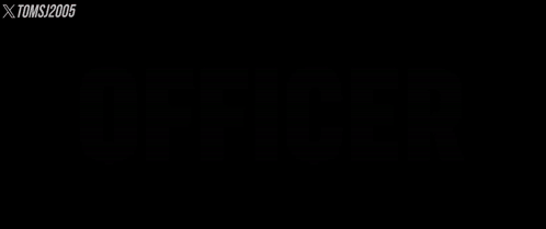 A Black Background With Red Text That Says Officer GIF