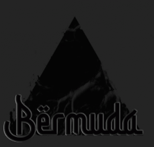 A Black Background With The Word Bermuda In White Letters GIF