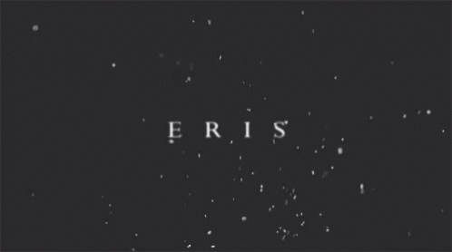 Eris In White Letters On Black Background GIF