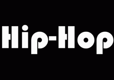 A Black Background With The Word Hip-Hop In White Letters GIF