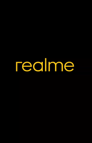 A Black Background With The Word Realme In Yellow GIF