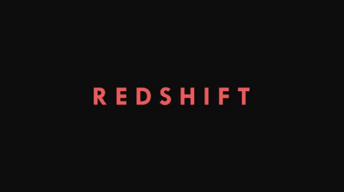 A Black Background With The Word Redshift In Red Letters GIF