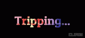 A Black Background With The Word Tripping Written In Multicolored Letters GIF