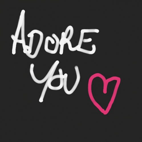 Adore You Heart On Black Background GIF