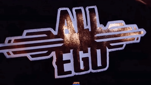 A Black Background With The Words All Ego Written On It GIF